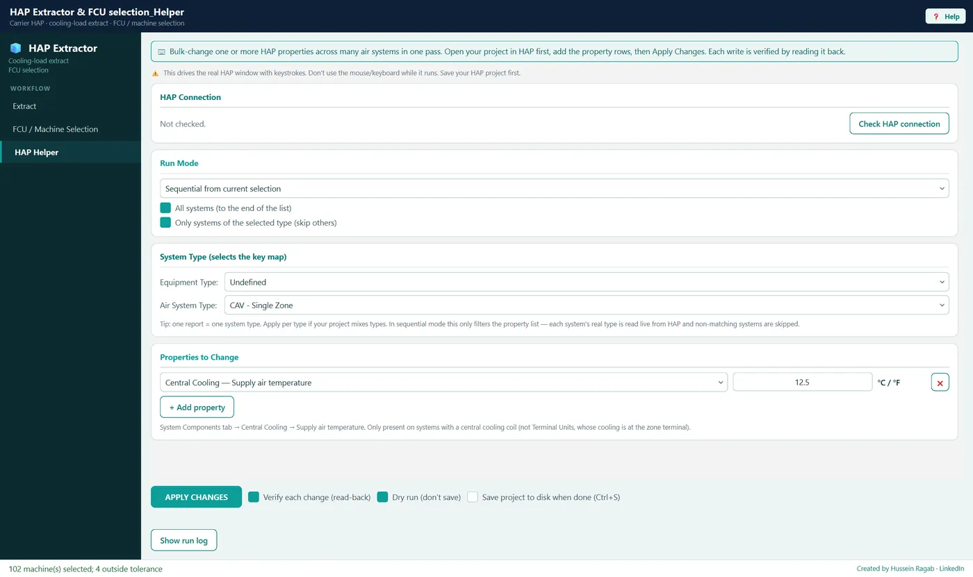 HAP Helper — bulk-edit a live HAP 5.2 project